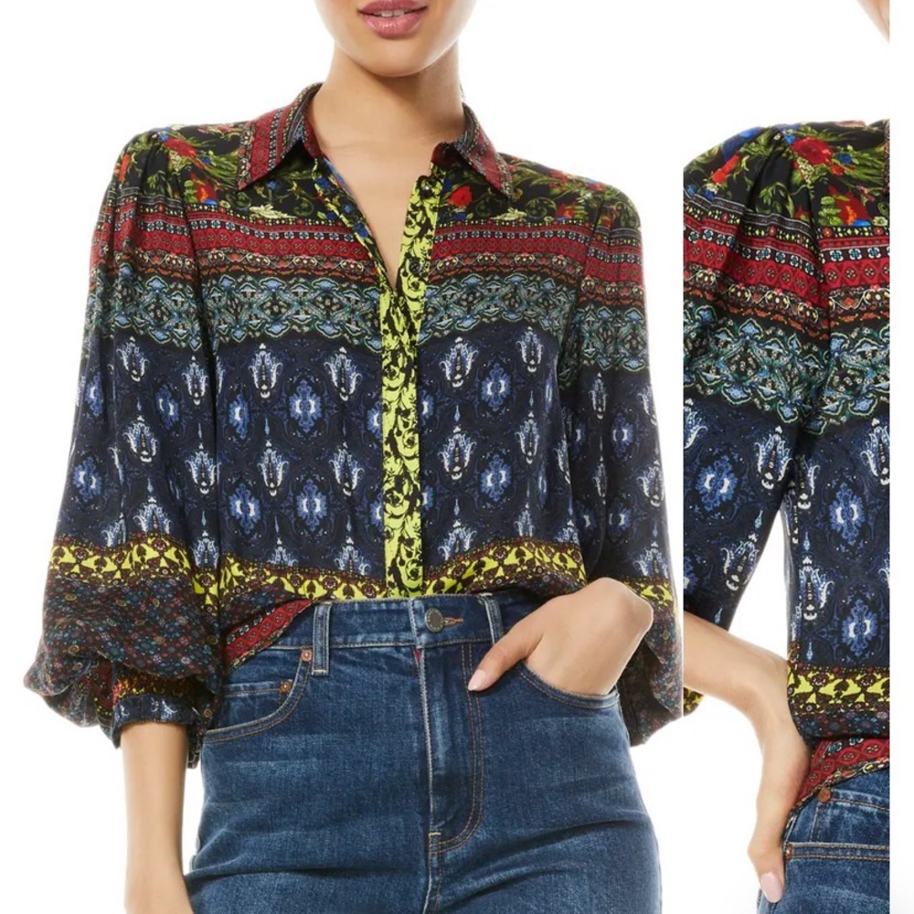 NWT Alice and Olivia 100% Silk blouse